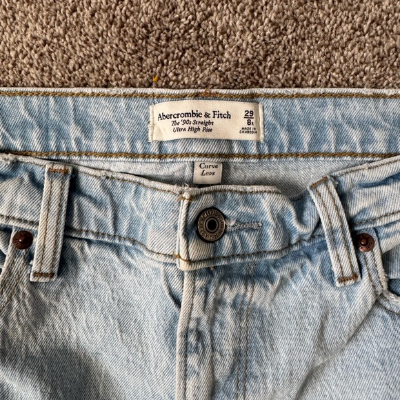 Abercrombie 90s straight ultra high rise Light Blue Women's Jeans - Picture 2 of 3